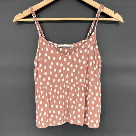 Abercrombie & Fitch Tops - Abercrombie & Fitch Women's Polka Dot Cropped Cami Top Size S Brown and White